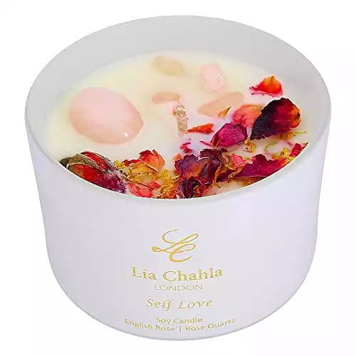 LIA CHAHLA LONDON Luxury ‘Self Love’ Rose Quartz Crystal Candle 6 oz